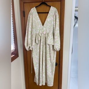 Topshop dress, pink white and green size 10